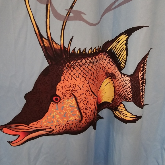 GET HOOKED S.I.C. HOGFISH L/S - 2XL NEPTUNE BLUE NEW WITH TAGS Made in the USA - Picture 6 of 10